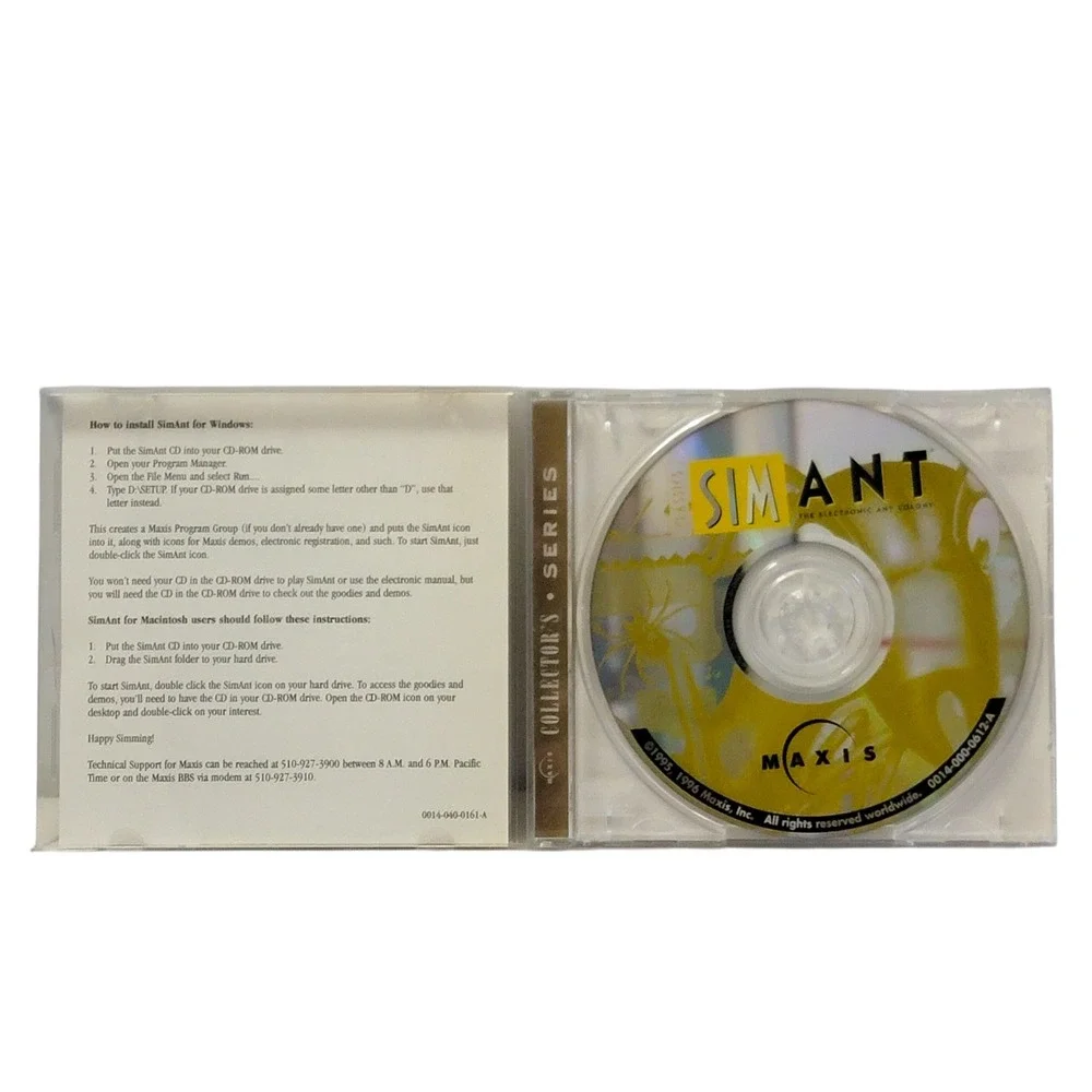 VTG 90s SimAnt Electronic Ant Colony PC Mac Game CD-ROM‎ Maxis Collectors Series